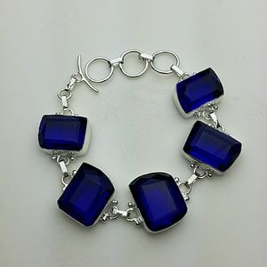 💋 Stunning! Blue-violet quartz silver bracelet